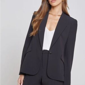 NWT L Agence Chamberlain Sophisticated Career Dress Jacket Blazer Black Size  10